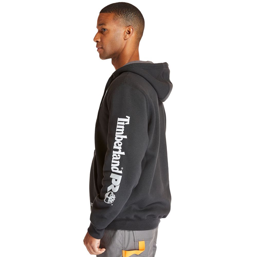 Timberland Φουτερ Ανδρικα Μαυρα - Pro® Hood Honcho Full-Zip Hoodie - Greece 7462105-YN